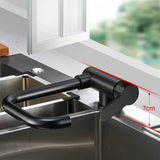 Robinet de cuisine rabattable et rotatif en laiton avec double jet et mitigeur eau chaude et froide