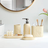 LuxuryResin – Set de Salle de Bain 5 Pièces en Résine avec Gravure Élégante