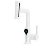 Robinet de lavabo cascade avec affichage numérique de température et bec réglable