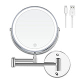 ClarityMirror – Miroir Mural de Maquillage Rechargeable 20 cm avec LED