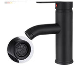 Robinet de lavabo noir mat en acier inoxydable avec mitigeur eau chaude et froide