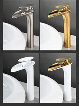 Robinet de Lavabo Cascade Blanc Moderne à Commande Unique
