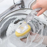 Brosse Vaisselle avec Distributeur de Liquide – Éponge Intégrée et Têtes Rechargeables