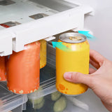 Organisateur Coulissant pour Canettes de Réfrigérateur – Support Suspendu Double Rangée