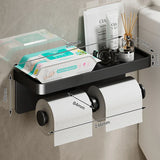 SmartShelf Élégance – Porte-Papier Toilette en Aluminium avec Étagère pour Smartphone