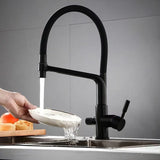 Robinet de Cuisine Filtrant Pivotant à 360° avec Double Commande Eau Pure et Mitigée