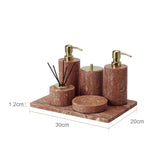 Ensemble de Salle de Bain Travertin Rouge