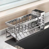 Porte-Éponge de Cuisine en Acier Inoxydable – Support Compact sans Perçage