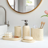 LuxuryResin – Set de Salle de Bain 5 Pièces en Résine avec Gravure Élégante