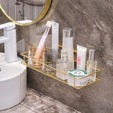 Support Mural pour Gobelets de Bain – Porte-Gobelet Noir et Doré Auto-adhésif pour Salle de Bain