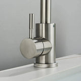 Robinet de lavabo rotatif en acier inoxydable finition nickel noir avec levier unique