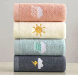 Ensemble de 4 Grandes Serviettes en Coton Filé à l’Anneau – Douceur et Absorption Optimale