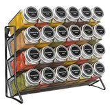 Étagère à Épices Murale 4 Niveaux Acier Premium – Organisateur Cuisine Sans Bocaux | Rangement Placard Étanche | Gain de Place Moderne