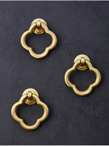 Boutons de Meuble Vintage Trèfle en Laiton