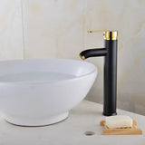 Robinet de lavabo noir mat en acier inoxydable avec mitigeur eau chaude et froide