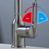 Robinet de lavabo design avec effet cascade et quatre modes de jet
