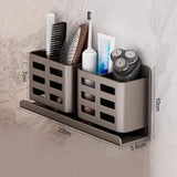 Étagère Murale Salle de Bain Sans Perçage Aluminium Premium – Support Brosse à Dents Multifonction | Rangement Compact | Installation Facile