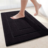 Tapis de Bain Microfibre Velours Double Cadre Premium – Antidérapant Absorbant | Confort Doux | Séchage Rapide