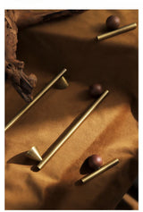 Poignée de Meuble Moderne Bois Noyer & Bronze