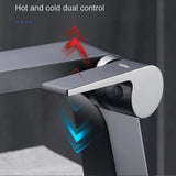 NoirCascade Gun Metal – Mitigeur Lavabo Cascade en Laiton avec Finition Gris Anthracite