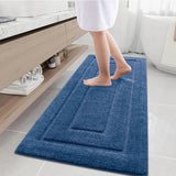 Tapis de Bain Microfibre Velours Double Cadre Premium – Antidérapant Absorbant | Confort Doux | Séchage Rapide