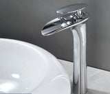 Robinet de Lavabo Cascade Blanc Moderne à Commande Unique