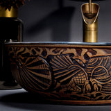 Vasque ronde en céramique avec robinet – Design moderne et élégant