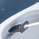 Brosse WC Murale en Silicone – Tête Plate Flexible & Hygiénique