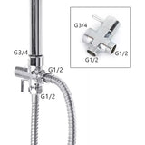 Ensemble de douche pluie avec mitigeur et douchette – système pour baignoire en acier inoxydable finition noire ou chromée