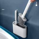 Brosse WC Murale en Silicone – Tête Plate Flexible & Hygiénique