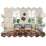 MiroHexa – Set de 45 Autocollants Muraux Miroir Hexagonaux en Acrylique pour Décoration DIY