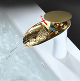 Robinet de Lavabo Cascade Blanc Moderne à Commande Unique