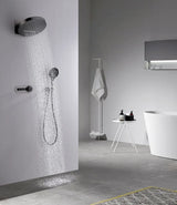 ThermoRain Prestige – Ensemble Douche Thermostatique Murale 3-en-1 en Laiton Brossé