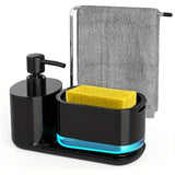 CleanMaster SoapStation 5-en-1 – Distributeur Multifonction avec Support Éponge et Torchons