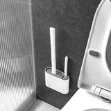 Brosse WC Murale en Silicone – Tête Plate Flexible & Hygiénique