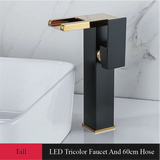 Cascade Élégance – Robinet de Lavabo à Bec Cascade 2 Trous avec Mitigeur Monocommande