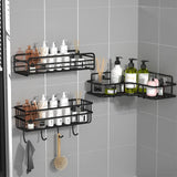 CornerSteel – Étagère d’Angle Murale pour Salle de Bain et Cuisine avec Support de Rangement en Métal