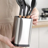 KnifeMaster – Bloc à Couteaux Universel en Acier Inoxydable, Antibactérien
