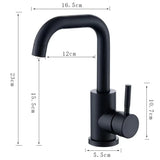 Robinet de lavabo rotatif en acier inoxydable finition nickel noir avec levier unique