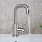 Robinet de lavabo rotatif en acier inoxydable finition nickel noir avec levier unique