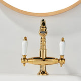 UrbanForge 85537 – Mitigeur Lavabo Industriel Noir Mat en Laiton Massif avec Double Poignée