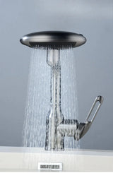 Robinet de lavabo design avec effet cascade et quatre modes de jet