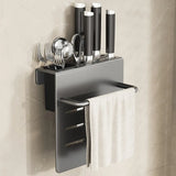 Support Mural pour Couteaux avec Rangement Planche à Découper – Étagère de Cuisine en Acier Inoxydable