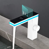 Robinet de lavabo intelligent avec affichage numérique lumineux en laiton