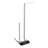 Set WC DuoStand Élégance – Brosse et Porte-Papier Autoportant en Acier Inoxydable, Sans Perçage