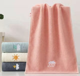 Ensemble de 4 Grandes Serviettes en Coton Filé à l’Anneau – Douceur et Absorption Optimale