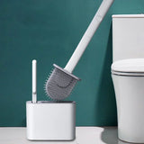 Brosse WC Murale en Silicone – Tête Plate Flexible & Hygiénique