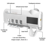 PureDent Porte-Brosses à Dents UV Solaire avec Distributeur de Dentifrice