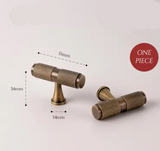 Poignée de Meuble en Laiton Massif – T-Bar Style Rétro avec Motif Diamond-Cut (320 mm)