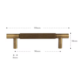 Poignée de Meuble en Laiton Massif – T-Bar Style Rétro avec Motif Diamond-Cut (320 mm)